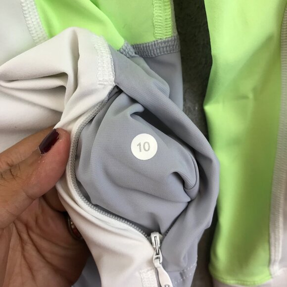 LLululemon Trail Bound Long Sleeve White / Clear Mint Size 10 - Picture 7 of 8